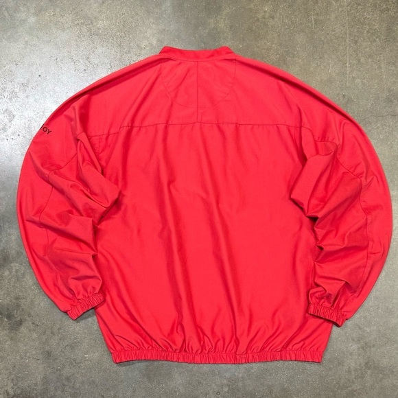 Vintage FootJoy Red Golf Windbreaker Pullover V-Neck Rain Jacket - Picture 5 of 10